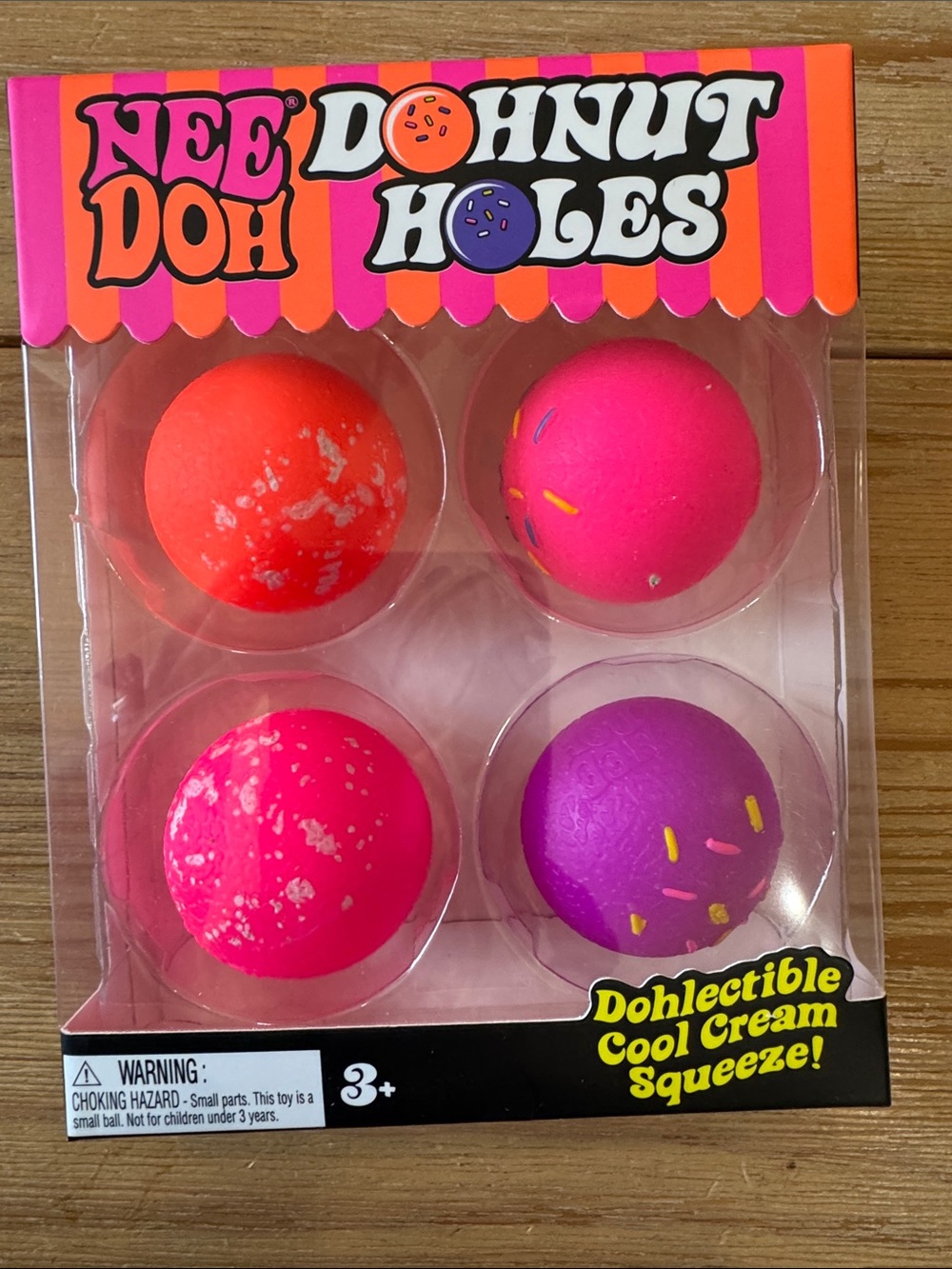 Needoh Dohnut Holes Squeeze Toys - Pink, Orange & Purple